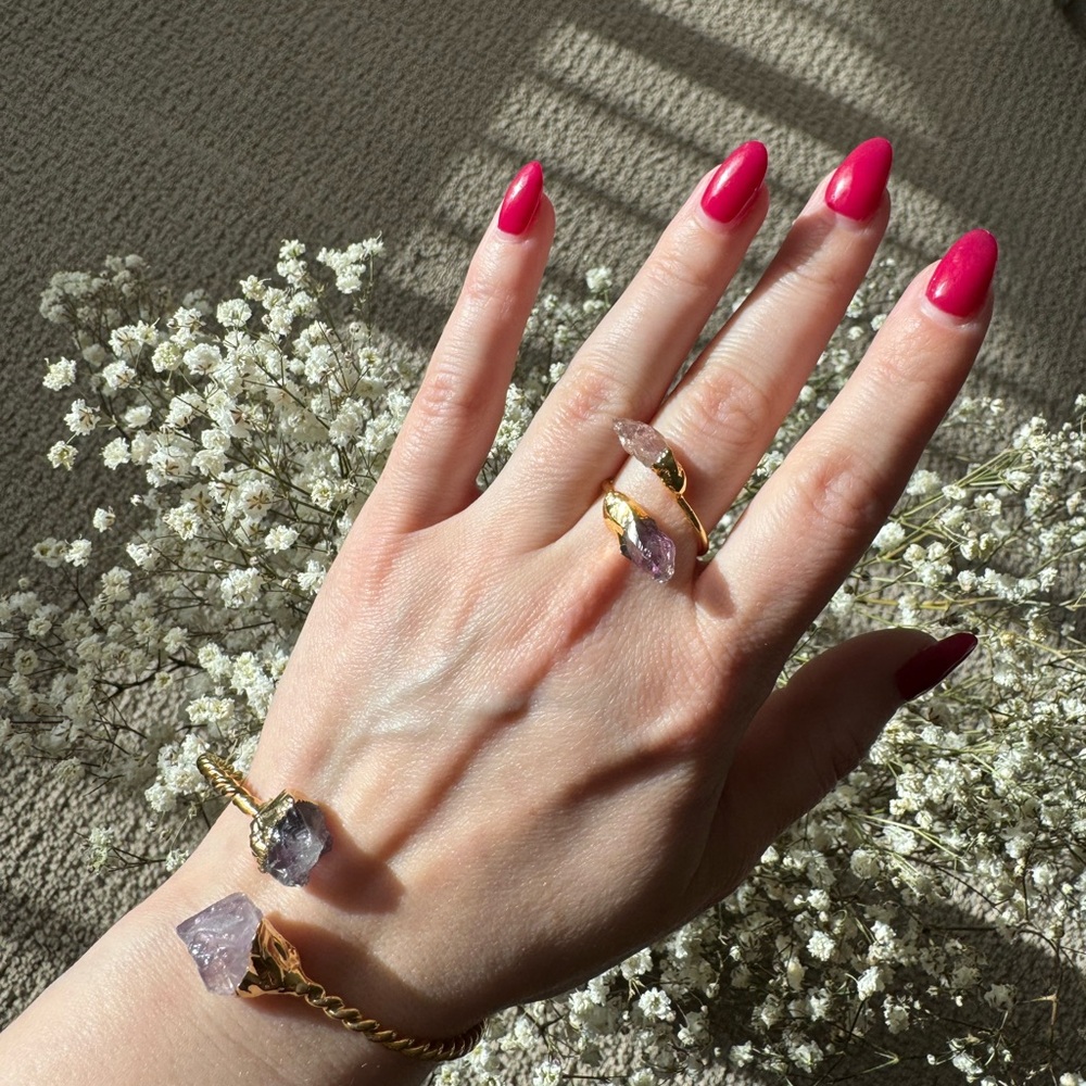 Elegant Gold and Purple Amethyst Jewelry Set